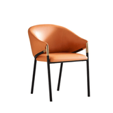 Peaks 現代皮革包覆金屬腳餐椅